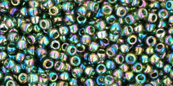 TOHO Round 11/0 Tube 2.5" : Transparent-Rainbow Olivine