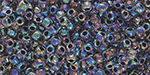 TOHO Round 11/0 Tube 2.5" : Bronze-Lined Black Diamond Rainbow