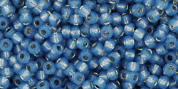 TOHO Round 11/0 Tube 2.5" : Silver-Lined Milky Montana Blue