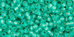 TOHO Round 11/0 Tube 5.5" : Silver-Lined Milky Teal