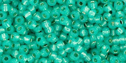 TOHO Round 11/0 Tube 2.5" : Silver-Lined Milky Teal