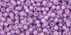 TOHO Round 11/0 Tube 2.5" : Silver-Lined Milky Amethyst