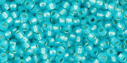 TOHO Round 11/0 Tube 2.5" : Silver-Lined Milky Aqua