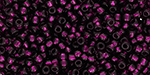 TOHO Round 11/0 Tube 2.5" : Inside-Color Dark Fuchsia/Silver-Lined