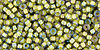 TOHO Round 11/0 Tube 2.5" : Inside-Color Luster Black Diamond/Opaque Yellow-Lined