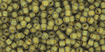 TOHO Round 11/0 Tube 2.5" : Inside-Color Luster Frosted Black Diamond/Opaque Yellow-Lined