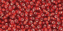 TOHO Round 11/0 Tube 5.5" : Silver-Lined Ruby