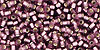 TOHO Round 11/0 Tube 2.5" : Silver-Lined Frosted Med Amethyst