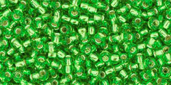 TOHO Round 11/0 Tube 5.5" : Silver-Lined Peridot