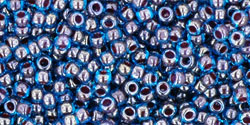 TOHO Round 11/0 Tube 2.5" : Inside-Color Blue Raspberry