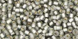 TOHO Round 11/0 Tube 2.5" : Silver-Lined Frosted Black Diamond