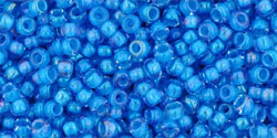 TOHO Round 11/0 Tube 5.5" : Inside-Color Lt Sapphire/Opaque Blue-Lined