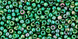 TOHO Round 11/0 Tube 2.5" : Gold-Lustered Emerald