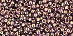 TOHO Round 11/0 Tube 5.5" : Gold-Lustered Lt Tanzanite