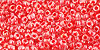 TOHO Round 11/0 Tube 5.5" : Inside-Color Crystal/Tomato-Lined