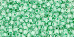 TOHO Round 11/0 Tube 5.5" : Inside-Color Crystal/Mint Julep-Lined