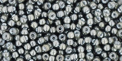 TOHO Round 11/0 Tube 5.5" : Inside-Color Black Diamond/White-Lined