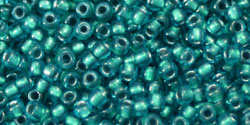 TOHO Round 11/0 Tube 5.5" : Inside-Color Lt Sapphire/Metallic Teal-Lined