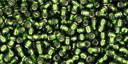 TOHO Round 11/0 Tube 5.5" : Silver-Lined Olivine