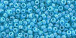 TOHO Round 11/0 Tube 5.5" : Opaque-Rainbow Blue Turquoise