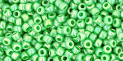 TOHO Round 11/0 Tube 5.5" : Opaque-Rainbow Mint Green