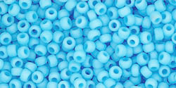 TOHO Round 11/0 Tube 5.5" : Opaque-Frosted Blue Turquoise