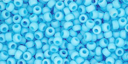 TOHO Round 11/0 Tube 2.5" : Opaque-Frosted Blue Turquoise