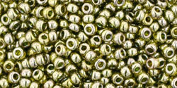 TOHO Round 11/0 Tube 5.5" : Gold-Lustered Green Tea