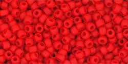 TOHO Round 11/0 Tube 5.5" : Opaque-Frosted Cherry