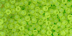 TOHO Round 11/0 Tube 2.5" : Transparent-Frosted Lime Green