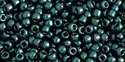 TOHO Round 11/0 Tube 2.5" : Higher-Metallic Teal Hematite