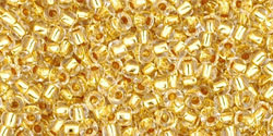 TOHO Round 11/0 Tube 5.5" : 24K Gold-Lined Crystal