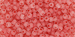 TOHO Round 11/0 Tube 2.5" : Frosted Salmon-Lined Crystal Rainbow