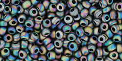 TOHO Round 11/0 Tube 5.5" : Opaque-Frosted-Rainbow Iris