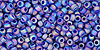 TOHO Round 11/0 Tube 2.5" : Transparent-Rainbow Frosted Cobalt