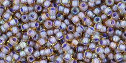 TOHO Round 11/0 Tube 5.5" : Inside-Color Lt Topaz/Opaque Lavender-Lined