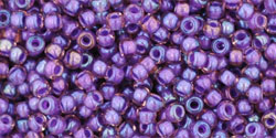 TOHO Round 11/0 Tube 5.5" : Inside-Color Rainbow Rosaline/Opaque Purple-Lined