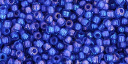 TOHO Round 11/0 Tube 5.5" : Inside-Color Lt Sapphire/Opaque Purple-Lined