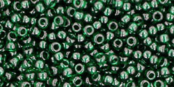 TOHO Round 11/0 Tube 2.5" : Transparent Green Emerald