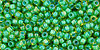 TOHO Round 11/0 Tube 2.5" : Inside-Color Lime Green/Opaque Green-Lined