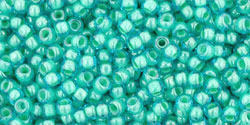 TOHO Round 11/0 Tube 5.5" : Inside-Color Aqua/Lt Jonquil-Lined