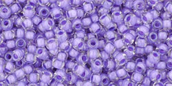 TOHO Round 11/0 : Inside-Color Crystal/Purple-Lined