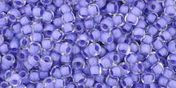 TOHO Round 11/0 Tube 5.5" : Inside-Color Crystal/Neon Purple-Lined