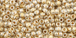 TOHO Round 11/0 Tube 5.5" : Gold-Lined Crystal