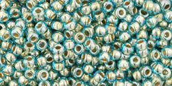 TOHO Round 11/0 Tube 5.5" : Gold-Lined Aqua