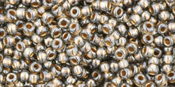 TOHO Round 11/0 Tube 5.5" : Gold-Lined Black Diamond