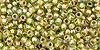 TOHO Round 11/0 Tube 2.5" : Gold-Lined Rainbow Peridot