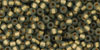 TOHO Round 11/0 Tube 2.5" : Gold-Lined Frosted Black Diamond