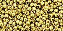 TOHO Round 11/0 Tube 5.5" : PermaFinish - Galvanized Yellow Gold