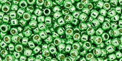 TOHO Round 11/0 Tube 2.5" : Permafinish - Galvanized Green Apple
